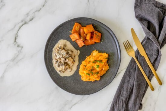 Tofugeschnetzeltes mit Kartoffelstampf