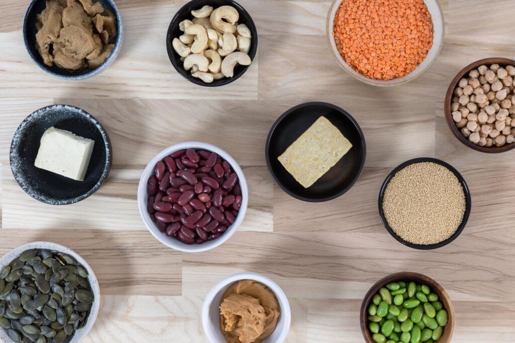 bohnen linsen nuesse