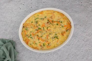 Veganer Spätzli Käse Auflauf