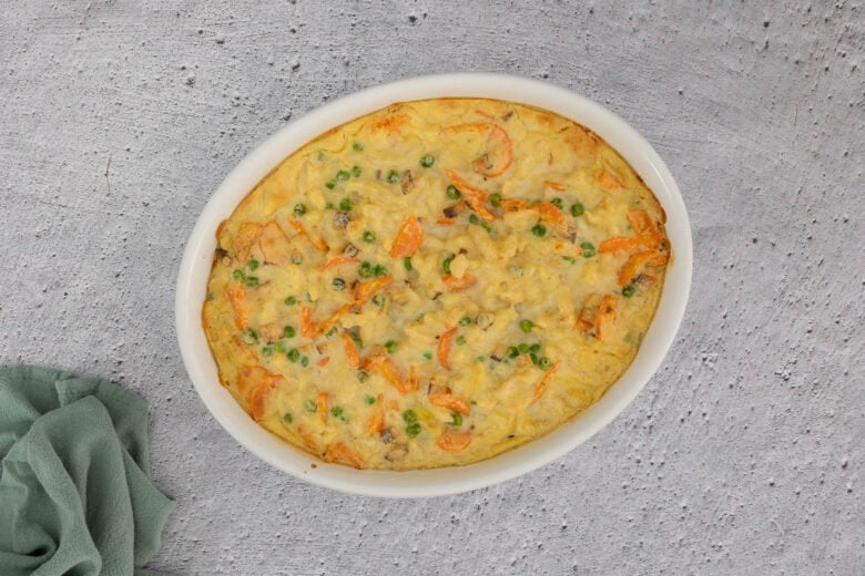 Veganer Spätzli Käse Auflauf