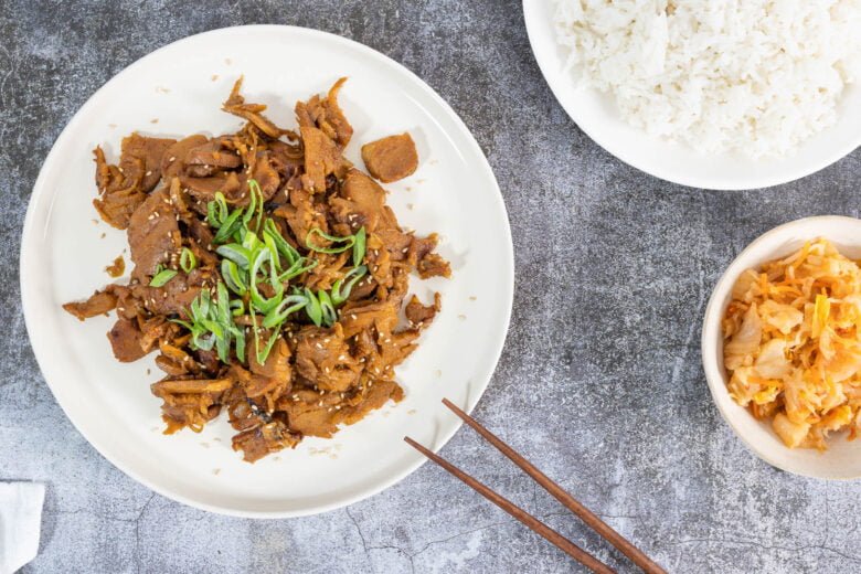 Veganes Bulgogi mit Reis