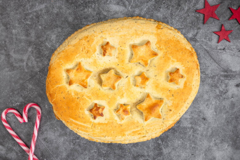 Christmas Chesnut Cranberries Pot Pie Vegan