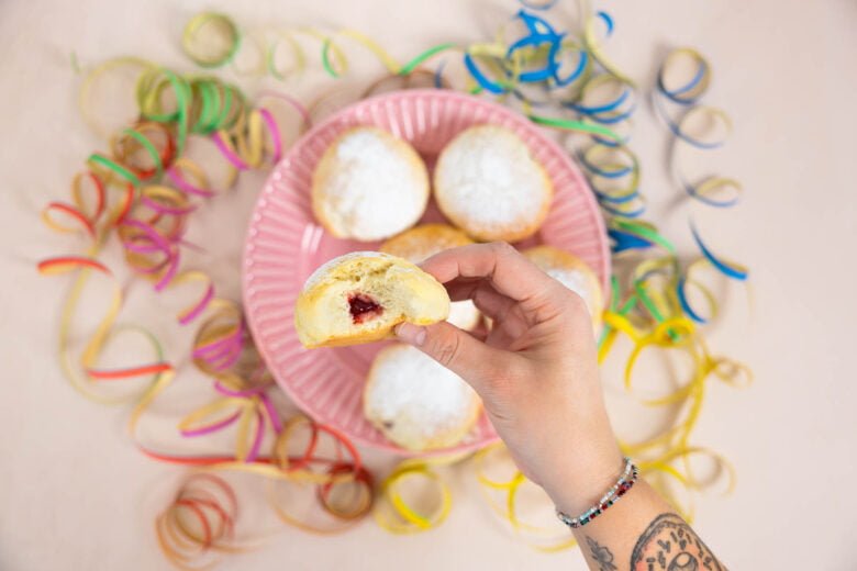 Vegane Berliner aus dem Ofen