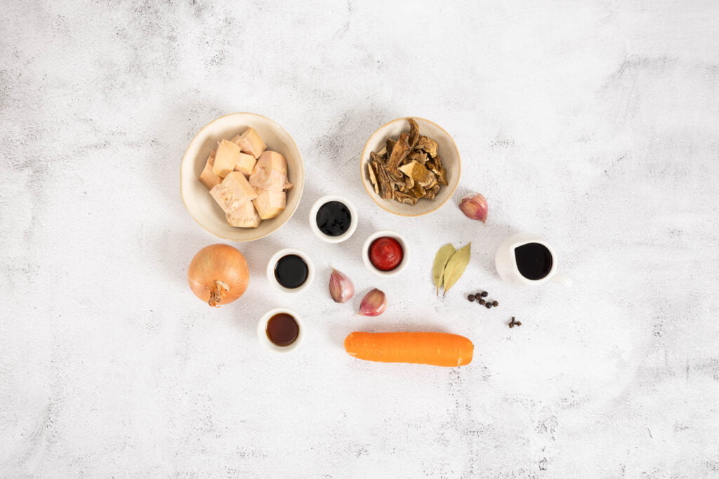 Jackfriut Ragout vegan mit Rotweinsauce