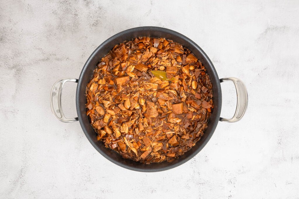 Jackfriut Ragout vegan mit Rotweinsauce