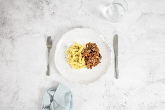 Jackfriut Ragout vegan mit Rotweinsauce