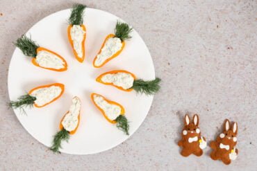 Peperoni Rüebli mit veganer Frischkäsefüllung