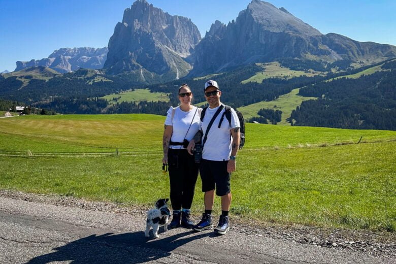 Stefanie, Sam und Gigi in den Dolomiten