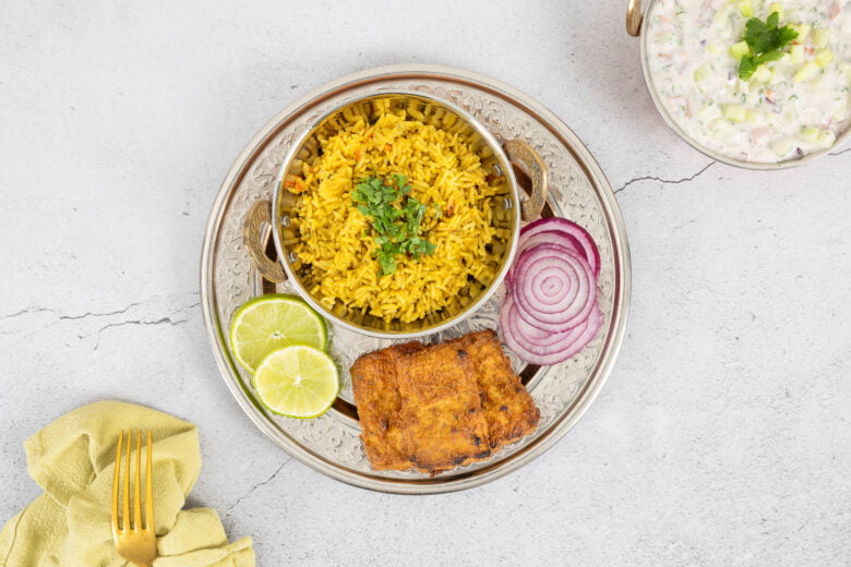 Veganer Tandoori Tofu mit Raita