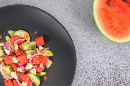 Veganer Wassermelonen Feta Salat