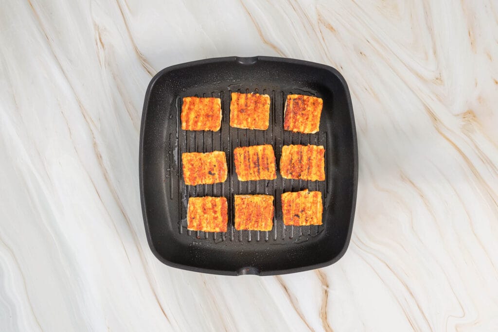 Veganer BBQ Tempeh mit Whisky Sause